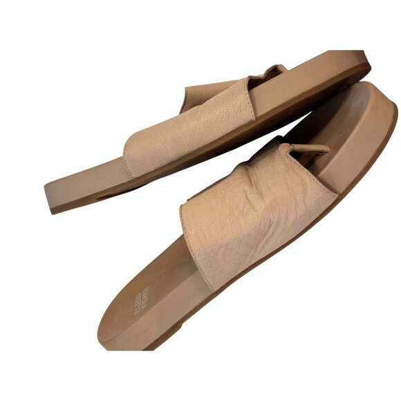 Eileen Fisher Tan Leather Slides Sandals GUC Sz 8.5 - Picture 8 of 8